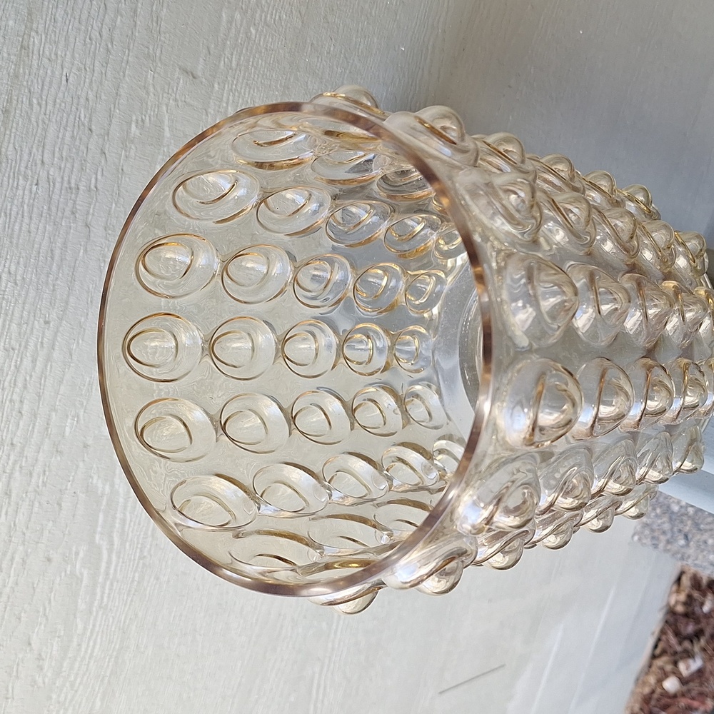 Vintage Glass Bubble Vase Large Size 11" Yellow Hue - Picture 5 of 8